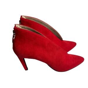 Marco Tozzi Suede V-Cut Zipped Boot Heels